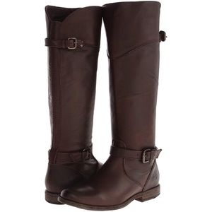 Frye Phillip Riding Boot Extended Calf Dark Brown